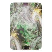 フローティ素朴ンググリーンとイエローインクの下のテクスチャ バスマット (正面縦)