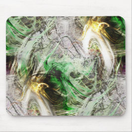 フローティ素朴ンググリーンとイエローインクの下のテクスチャ マウスパッド