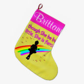 フローディバレリーナクリスパーソナライズされたマスストッキング ラージクリスマスストッキング (正面 (吊り時))