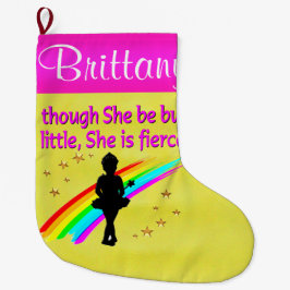 フローディバレリーナクリスパーソナライズされたマスストッキング ラージクリスマスストッキング