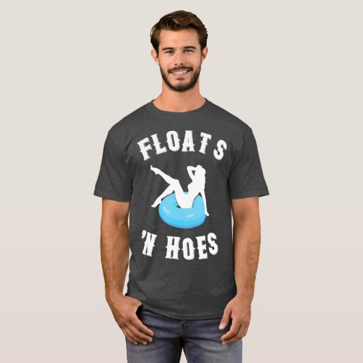 フロートとホおもしろいーズ浮動旅行チュービング川 Tシャツ (正面フル)