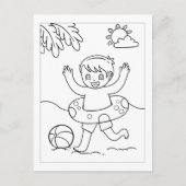 フロートチューブを身に着けたカラーミーボーイ |アクティビティカード ポストカード (正面)