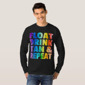 フロートドリンクタン&リピーター夏休みビーチスウィ Tシャツ (正面フル)