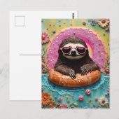 フロートドーナツのコラージュで冷たいスロッおもしろいト ポストカード (正面/裏面)