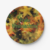 フローハ・ワイハンチテン！メリークリスマスドイツ語gf ペーパープレート (正面)