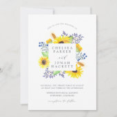 フローフィールドフレーム結婚式招待状 招待状 (正面)