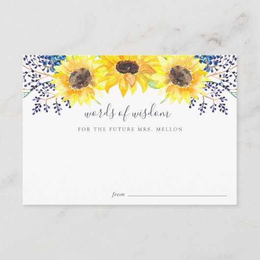 フローフィールドブライダルシャワーアドバイスカード アドバイスカード (正面)