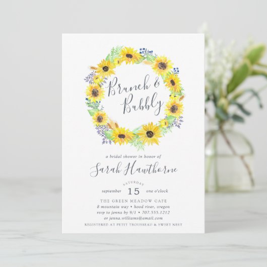 フローフィールドリース |ブランチ&バブリー招待状 招待状 (スタンド正面)