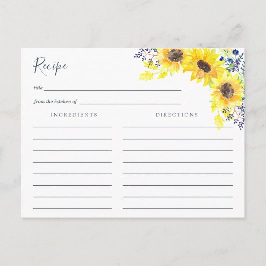 フローフィールドレシピカード ポストカード (正面)