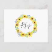 フローフィールドRSVPポストカード(食事の選択あり) インビテーションポストカード (正面)