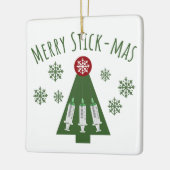 フローボトミストかわいい緑のクリスマスツリー セラミックオーナメント (左)