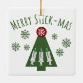 フローボトミストかわいい緑のクリスマスツリー セラミックオーナメント (裏面)