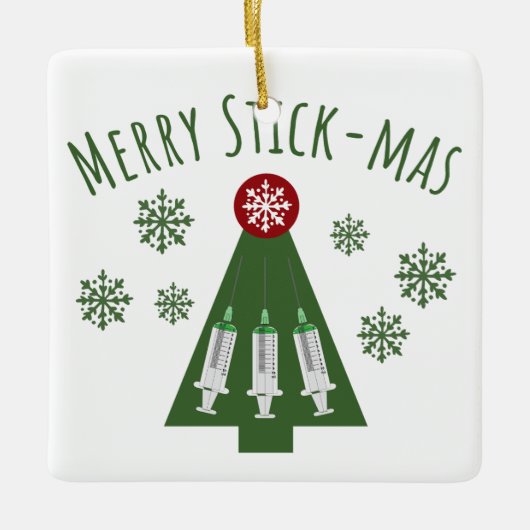 フローボトミストかわいい緑のクリスマスツリー セラミックオーナメント (正面)