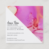 *~*フローマーブルはっきりした抽象芸術オーガニック水色 スクエア名刺 (裏面)