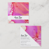 *~*フローマーブルはっきりした抽象芸術オーガニック水色 スクエア名刺 (正面/裏面)