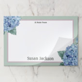 フローラあじさいピンクとブルーパーソナライズされた ペーパーパッド (折り畳み)