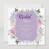 フローラあじさい水カラーエレガントブライダルシャワー 招待状 (正面)