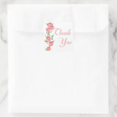 フローラありがとうピンクローズフラワーシール/シール スクエアシール (バッグ)