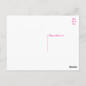 フローラありがとうホットピンクとホワイトハート ポストカード (裏面)