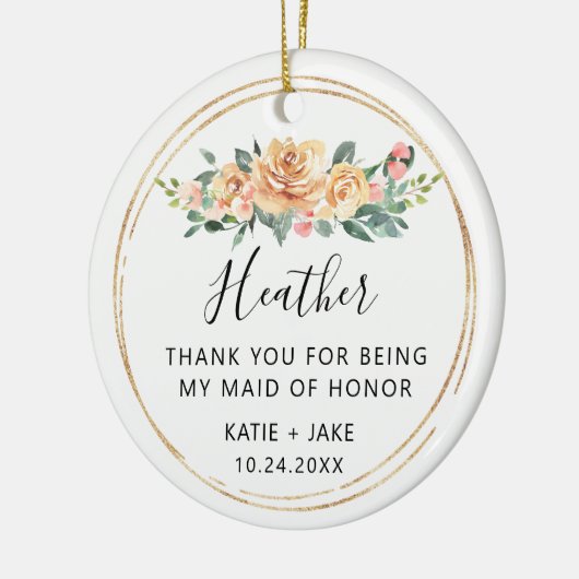 フローラありがとうメイド・オブ・オーナー(花嫁付き添い人) セラミックオーナメント (左)