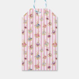 フローラいかりオンピンクストライプラベル ギフトタグ