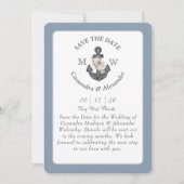 フローラいかりダスティブルーホワイト結婚ズ 招待状 (正面)