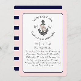 フローラいかりネイビーブルー航海のピ結婚ンク 招待状