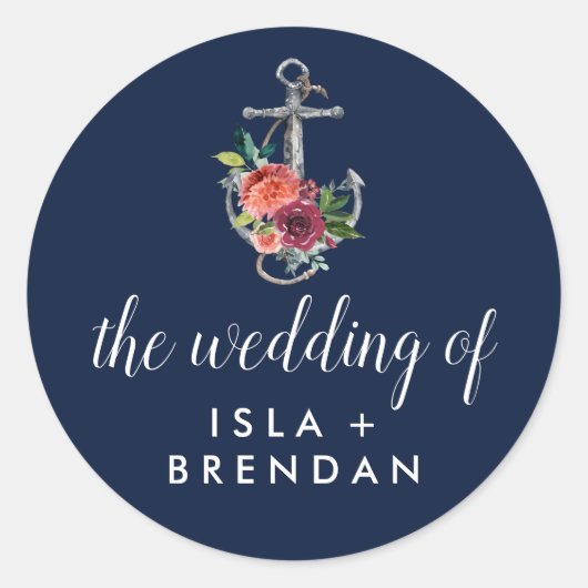 フローラいかりネイビー秋結婚のThe'S ラウンドシール (正面)