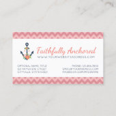 フローラいかり航海のフェイスネイビー&コーラルシェブロン 名刺 (裏面)