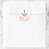 フローラいかり航海のフェイスネイビー&コーラルデイジー スクエアシール (バッグ)