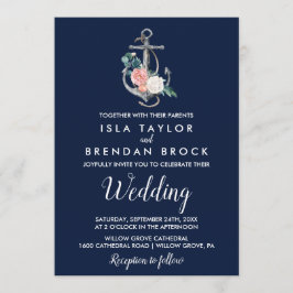 フローラいかり |ネイビーサマー結婚ズ 招待状