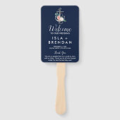 フローラいかり |ネイビーサマー結婚式 プログラム ハンドファン (正面)