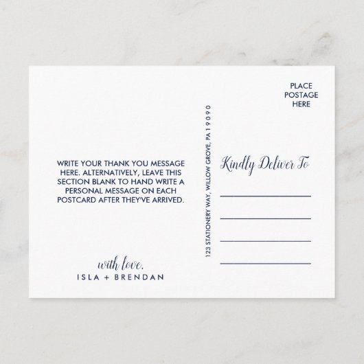 フローラいかり |ネイビー秋ありがとうございました ポストカード (裏面)