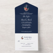 フローラいかり |ネイビー秋の歌のリクエスト結婚のA オールインワン招待状 (内側)