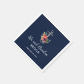 フローラいかり |ネイビー秋結婚の スタンダードカクテルナプキン (角)
