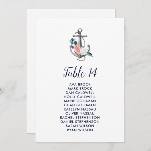 フローラいかり |夏のテーブル番号座席表 (正面/裏面)