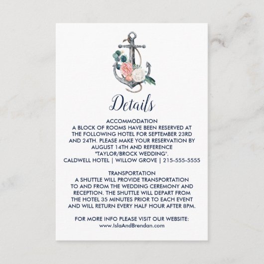 フローラいかり |夏の結婚詳細挿入カード エンクロージャーカード (正面)