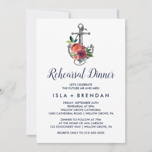 フローラいかり |秋のリハーサル・ディナー 招待状 (正面)