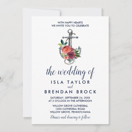 フローラいかり 秋結婚の 招待状 (正面)