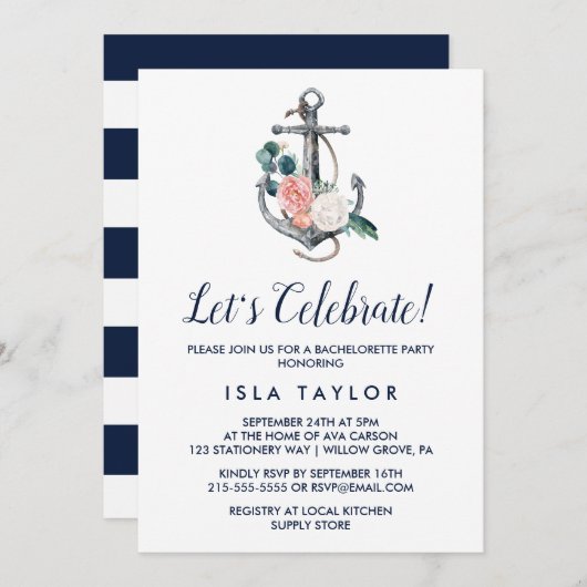 フローラいかり | Summer Let 祝 S 招待状 (正面/裏面)