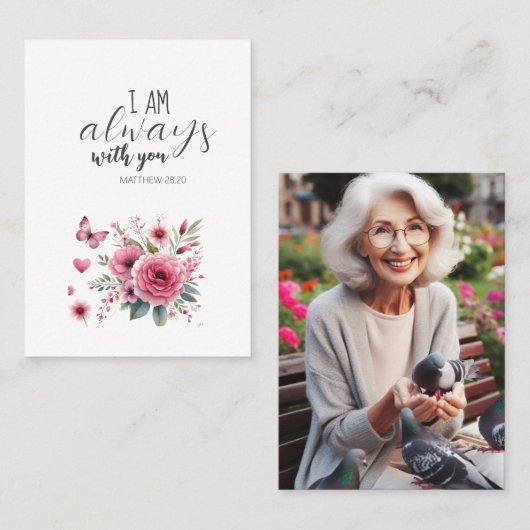 フローラいつも葬式祈りの言葉カード 名刺 (正面/裏面)