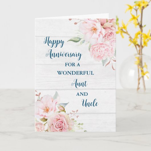 フローラおばと叔父の記念日 カード (黄色い花)