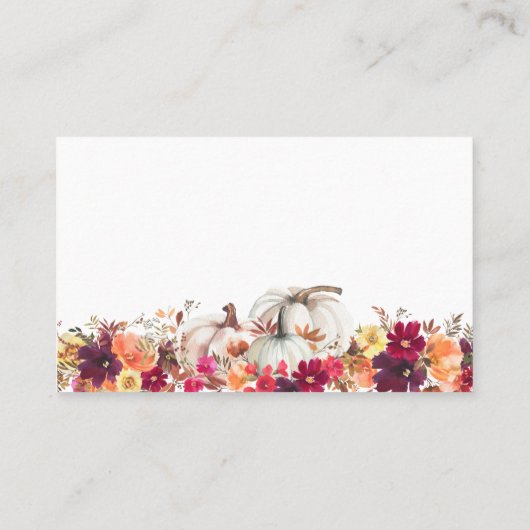 フローラおむつラッフル赤ちゃんシャワーエンクロージャカード 名刺 (裏面)