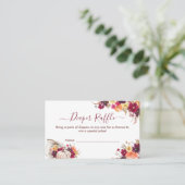 フローラおむつラッフル赤ちゃんシャワーエンクロージャカード 名刺 (スタンド正面)