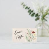 フローラおむつラッフル赤ちゃんシャワーエンクロージャカード 名刺 (スタンド正面)