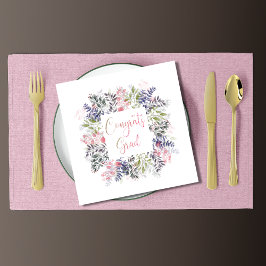 フローラおめでとうグラードグリッタータイポグラフィ スタンダードカクテルナプキン