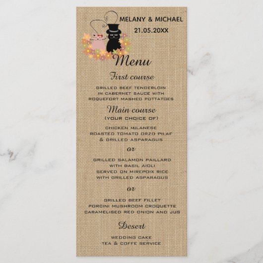 フローラおもしろいの猫が大好きなラップメニューカード メニュー (正面)