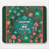 フローラおもしろいキノコNoフィルター引用文 マウスパッド (正面)