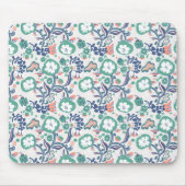 フローラおもしろいプリントオンホワイト マウスパッド (正面)