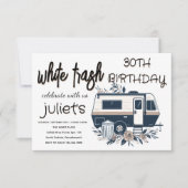 フローラおもしろいホワイトゴミ30th誕生日招待状 招待状 (正面)